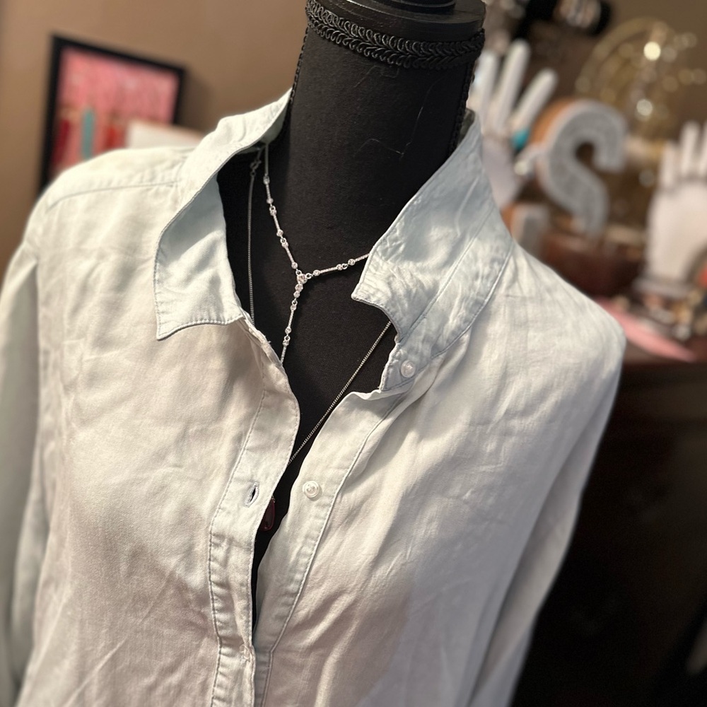 NWOT light blue Oxford, button-down, long sleeve tea - Picture 5 of 9